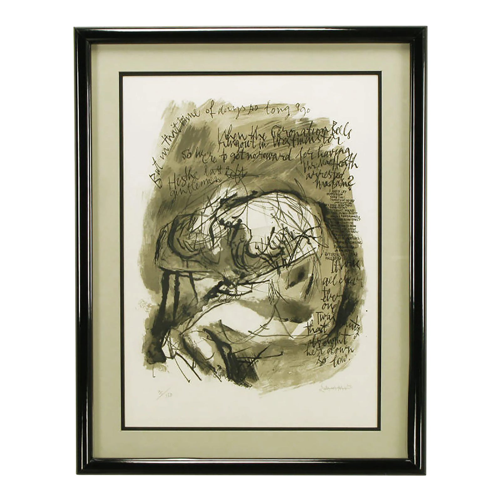 Abraham Rattner (1893-1978) Signed Print with Figure and Verse | Chairish
