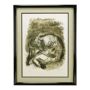 Abraham Rattner (1893-1978) Signed Print with Figure and Verse
