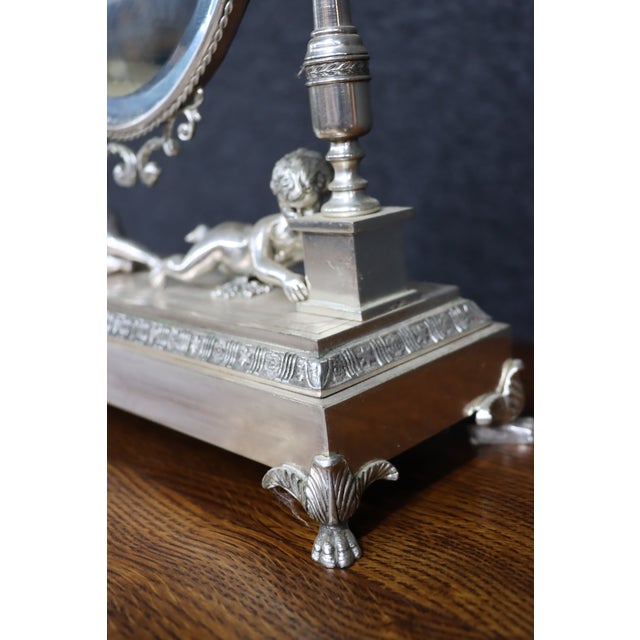 Tiffany & Co. Attributed Silverplate Cherub Vanity Mirror For Sale - Image 14 of 16