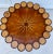 Here is a gorgeous, meticulously designed side/lamp table featuring a walnut body with amazing inlay starburst detail in...