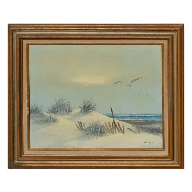 1970s 1970s "Calm Winds" California Seascape Painting, Framed For Sale - Image 5 of 5