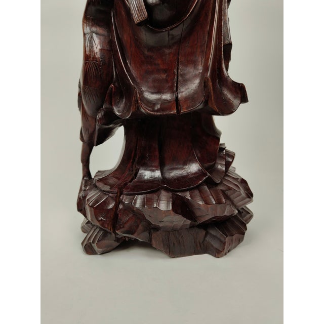 Chinese Artist, Sculpture of a Sage, 1890, Teak For Sale - Image 16 of 18