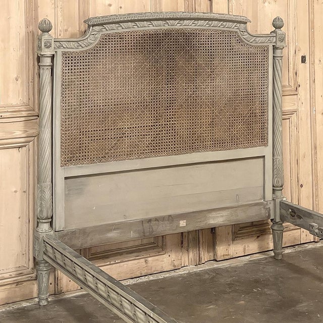 19th Century French Louis XVI Painted Cane Bed by Hopilliart & Leroy of Paris For Sale In Dallas - Image 6 of 18
