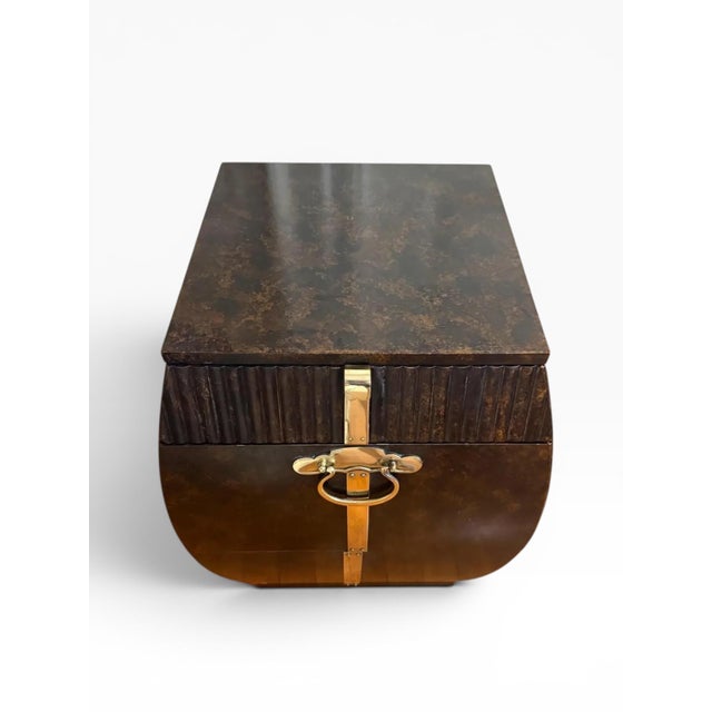 John Widdicomb 1960s Pair of John Widdicomb Barrel-Front Nightstands With Brass Strap Hardware For Sale - Image 4 of 18