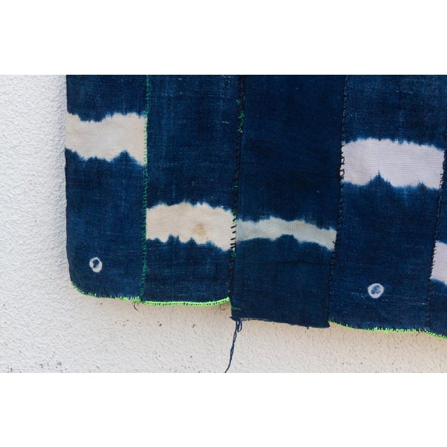 Bold Block Indigo Mud Cloth Throw For Sale - Image 4 of 7