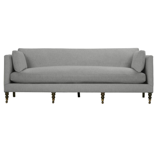 Greta Sofa, Grey Flannel, Espresso Legs For Sale - Image 6 of 6