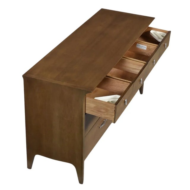 Brown John Van Koert Drexel Profile K4 Low Dresser With Matching Mirror For Sale - Image 8 of 15