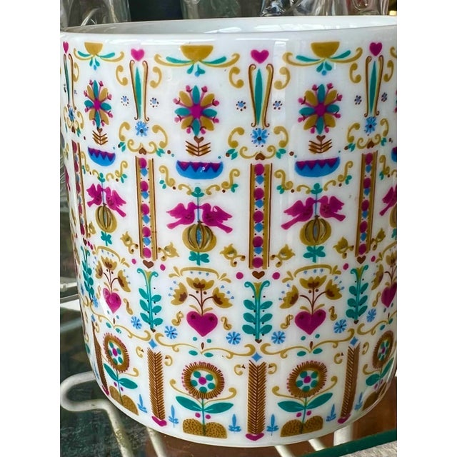 Rare European Folk Art pattern on this cup. This is by the designer Kurt Hammer . Beautiful pattern of colors in gold,...