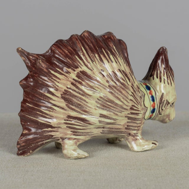 19th Century 19th Century French Blois Faience Porcupine Figurine For Sale - Image 5 of 12