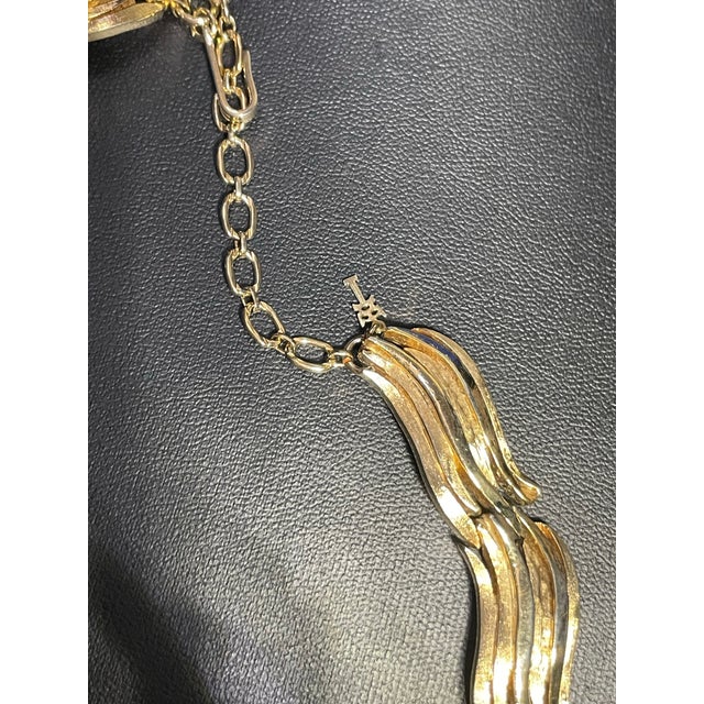 MCM Jewelry by Trifari Choker Necklace, Composed of Articulated Flame-Like Ribbon Links For Sale In South Bend - Image 6 of 9