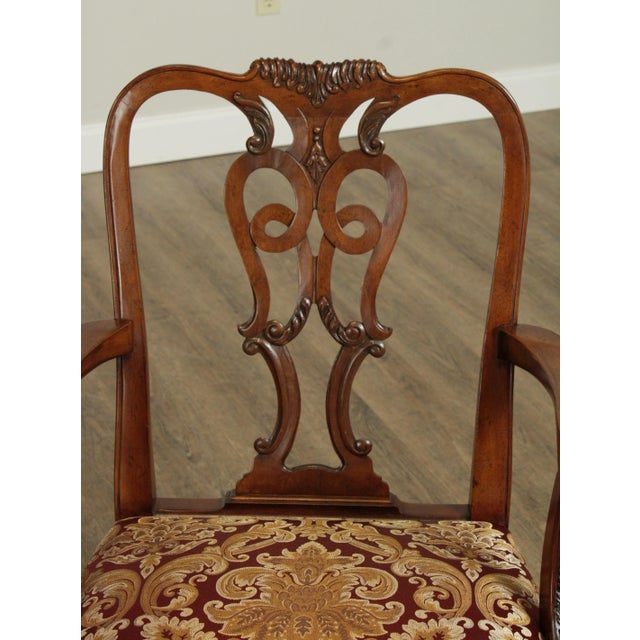 Vintage Georgian Style Custom Carved Mahogany Armchairs - A Pair For Sale - Image 12 of 13