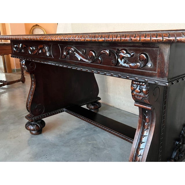 19th Century French Renaissance Desk with Three drawers For Sale - Image 10 of 18
