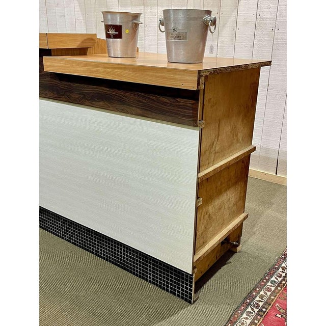 Black Formica Bar Counter with Rounded Corners, 1960s For Sale - Image 8 of 13