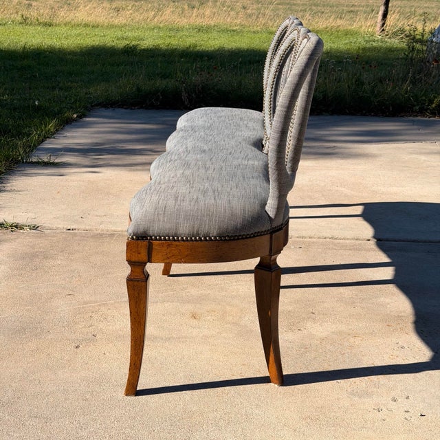 Wood Barry Dixon for Tomlinson Erwin-Lambeth "Albemarle" Interlocking Circle Back Banquette Bench For Sale - Image 7 of 11