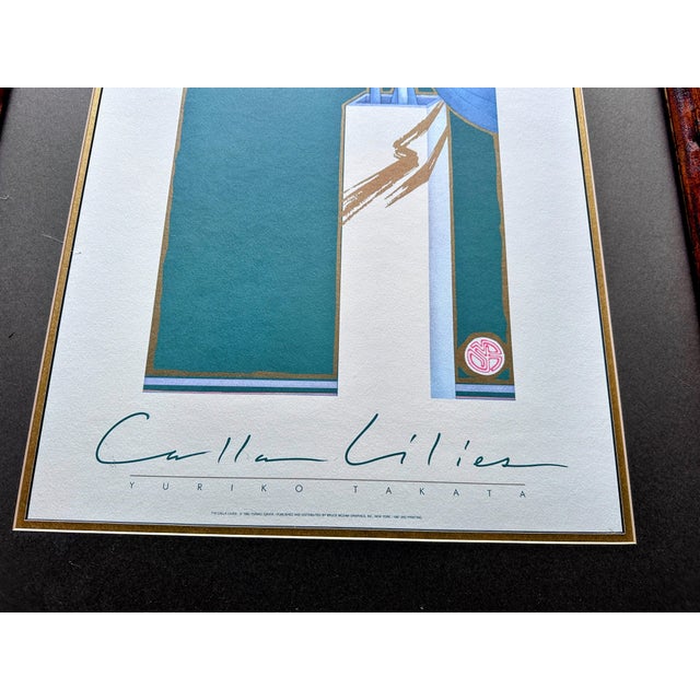 Green Vintage Tall 48" Poster Calla Lilies by Yuriko Takata For Sale - Image 8 of 9
