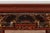 Chinese Red Lacquered Console Table with Hand Carved Drawers and Geometric Shelf For Sale - Image 10 of 12