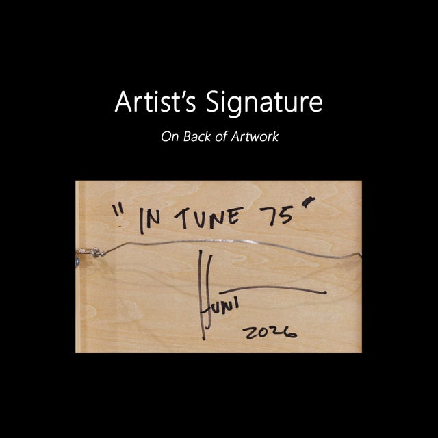 In Tune 75 - Original Abstract Music-Inspired Mixed Media Resin Painting on Wood Panel by Ricky Hunt For Sale - Image 9 of 9