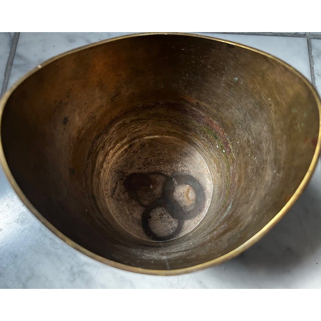 Vintage Taxco Mexican Abalone & Brass Ice Bucket W Tongs For Sale - Image 12 of 13