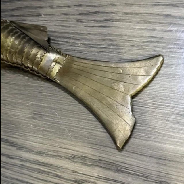 Large Antique Judaica Brass Articulated Fish Besamim Spice Box For Sale - Image 11 of 12