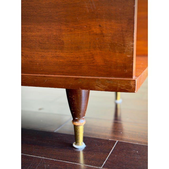 1960s 1960s Mid-Century Modern Teak Coffee Table With Beveled Glass — Record Cabinet, Turntable Stand, Media Console and Low Credenza For Sale - Image 5 of 12
