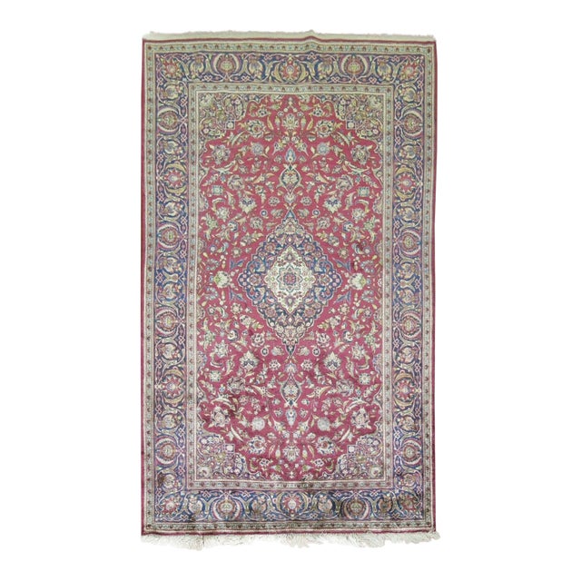 Antique Persian Silk Area Rug For Sale
