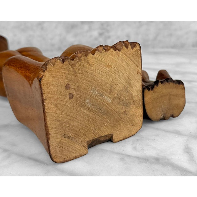 Mid-Century 17" Teak Siamese Cat Carved Sculpture - A Pair For Sale - Image 9 of 9