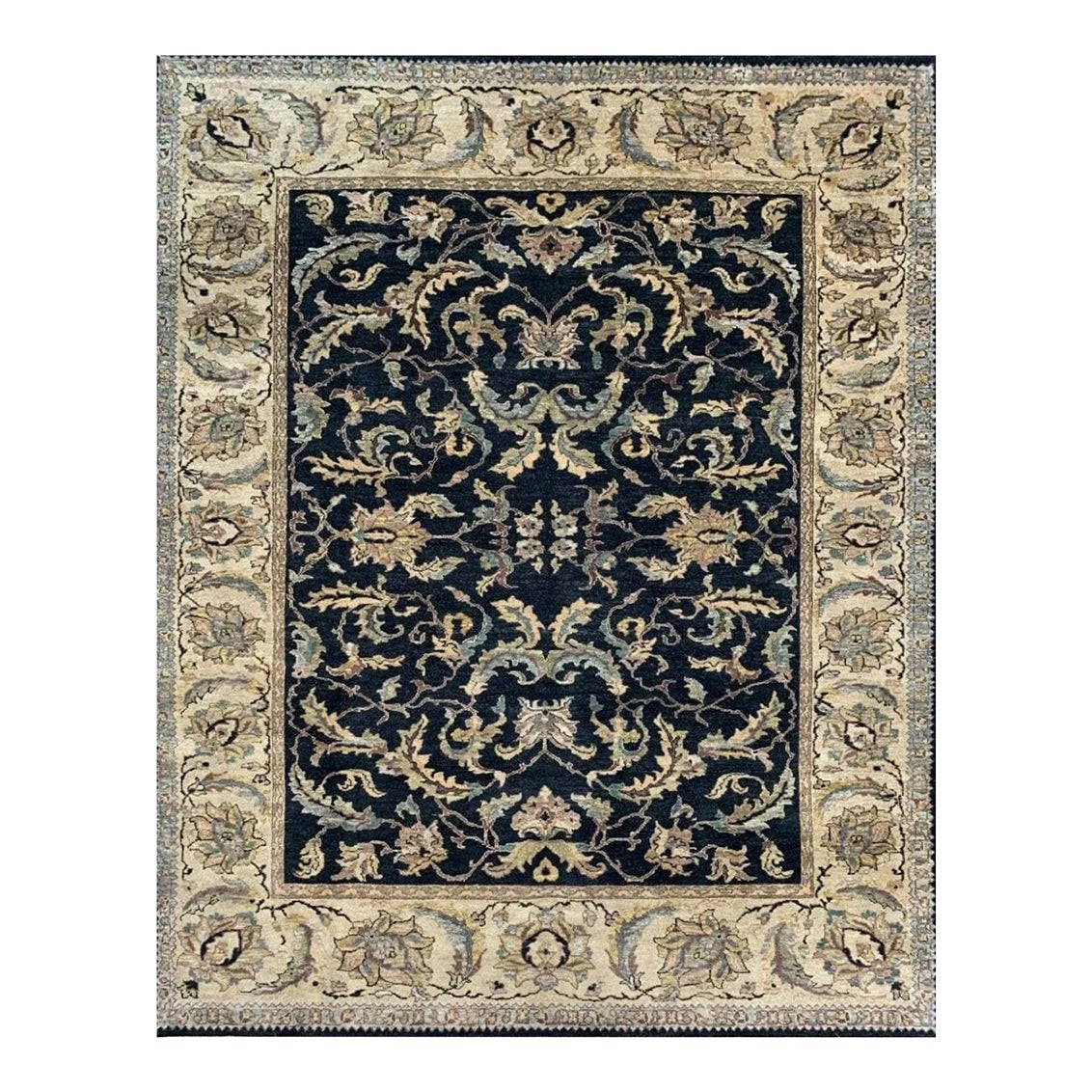 1990s Handwoven Indian Agra Area Rug 8x10 | Chairish