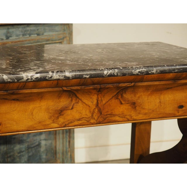 Charming Circa 1825 French Restauration Period Console in Walnut and Burl Walnut For Sale - Image 13 of 17