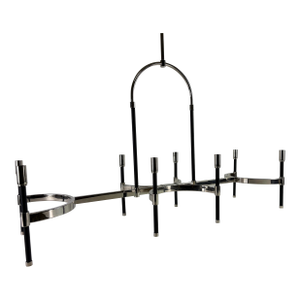Late 20th Century Ralph Lauren Nickel and Leather Chandelier