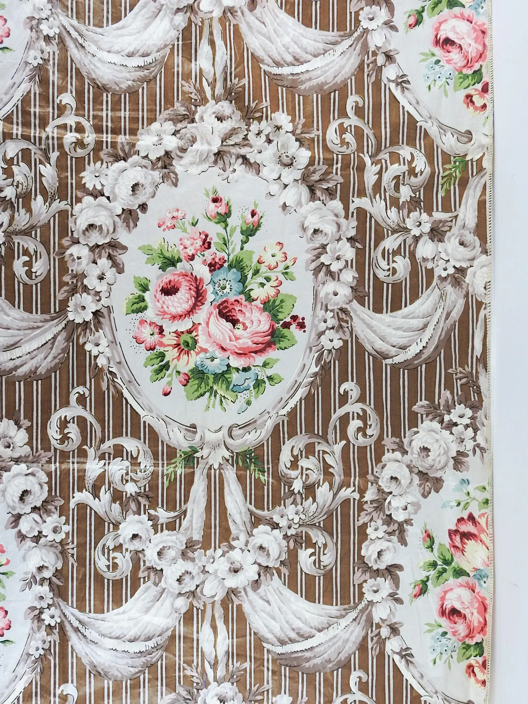 Vintage Schumacher Halworth Floral Toile Chintz Fabric Sample