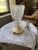 Vintage Crystal Table Lamp With Hand-Etched Botanical Motif, Cut Crystal Details & Finial Floral Designs For Sale - Image 11 of 12