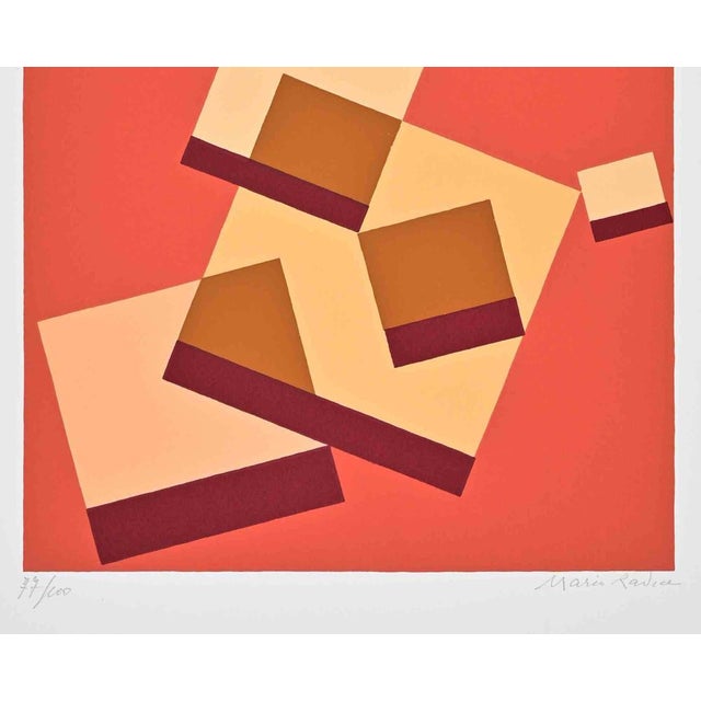 Colored screen print on paper, realized by the Italian artist and pioneer of Abstract art Mario Radice (1898-1987), in...
