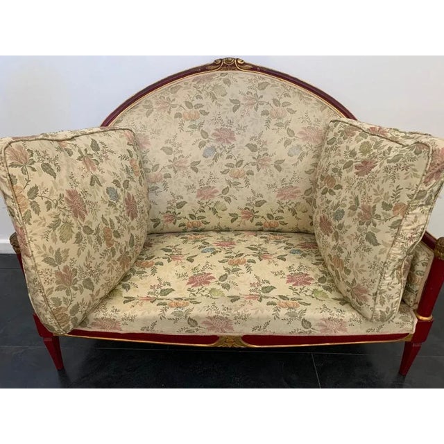 Art Deco Red Sofa For Sale - Image 10 of 13