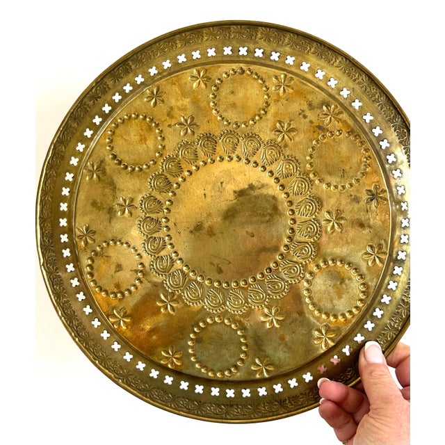 Vintage Brass Moroccan Brass Tea Set – 8 Pieces | Gemstone Inlay For Sale - Image 12 of 12