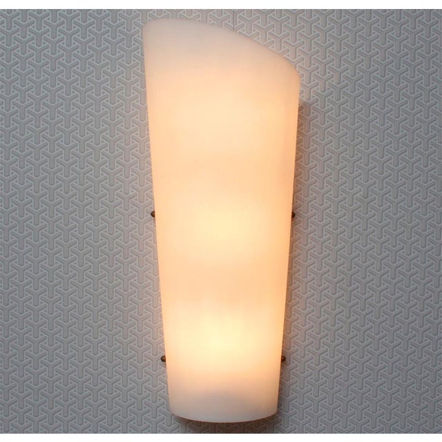 Large White Wall Lamps, 1950s, Set of 2 For Sale - Image 6 of 15