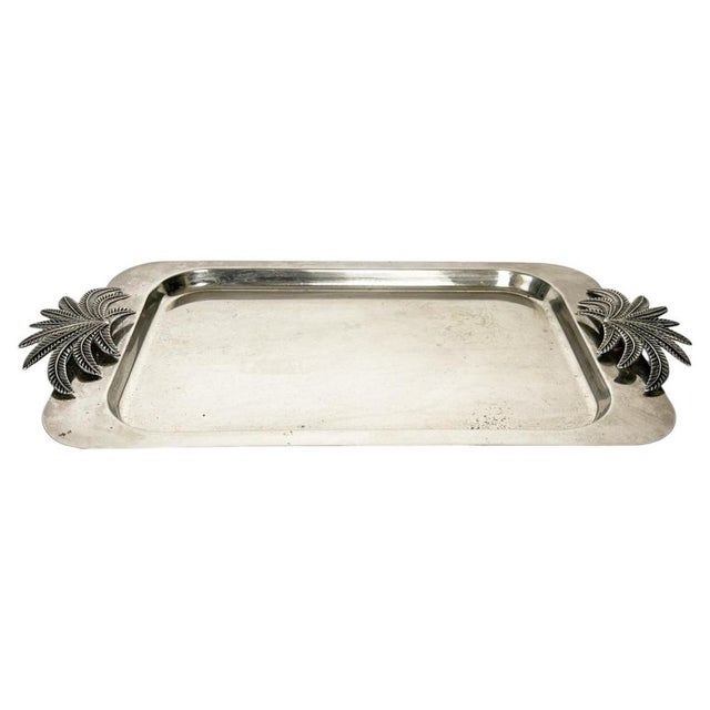 Metal Plate with Palm Tree Decoration, France, 1970 For Sale - Image 10 of 10