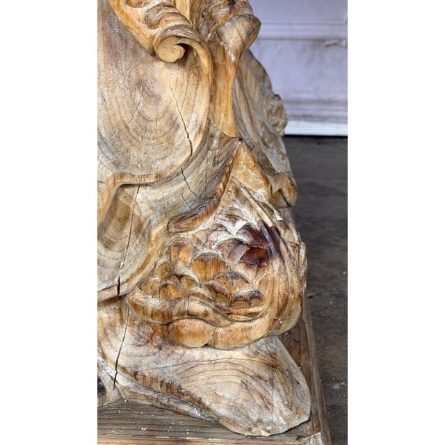 French Baroque Revival Round Dining Table, Distressed Wood C. 1900's For Sale - Image 13 of 18