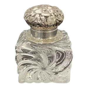 Late 19th Century Black, Starr & Frost Sterling Silver Cut Crystal Inkwell