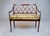 Mahogany Sheraton Style Caned Settee With Floral Silk Cushion, 1990s For Sale - Image 14 of 14