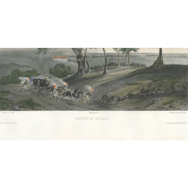 Mid 19th Century After B. Lauvergne, Singapore Colonial Landscape Scene, French Exploration, Lithograph, 1845 For Sale - Image 5 of 9