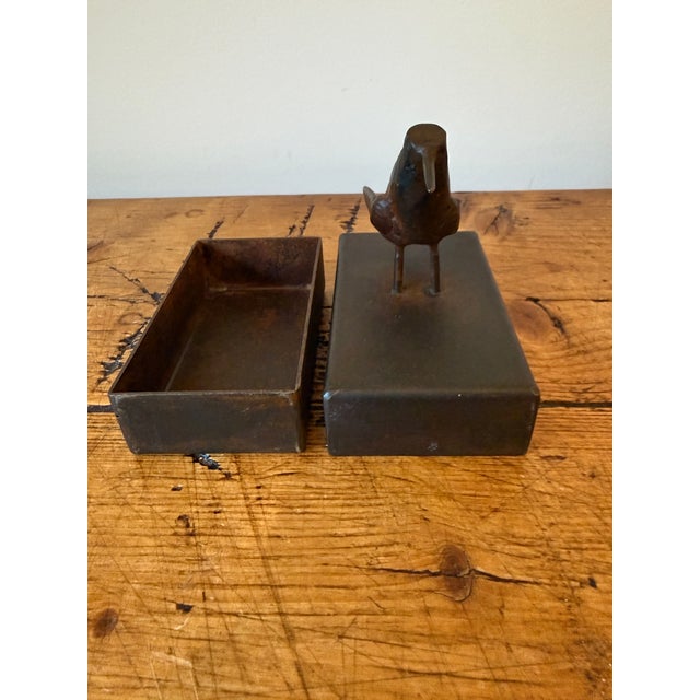 Jan Barboglio Iron Trinket Box W/ Whimsical Bird Top For Sale In Portland, OR - Image 6 of 11