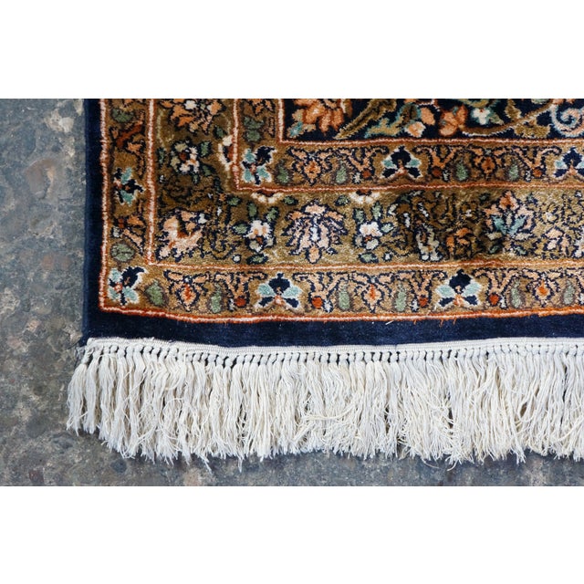 Red Vintage Indian Silk Handwoven Geometric Floral Medallion Area Rug Carpet 9 X 13' For Sale - Image 8 of 14