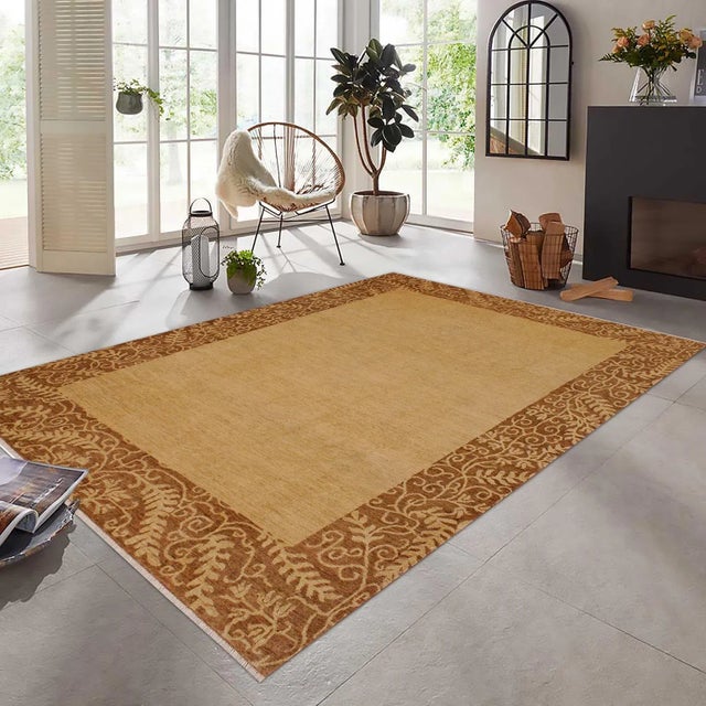 "Enhance the ambiance of your home with this magnificent Persian-influenced Turkish hand-knotted rug made by skilled...