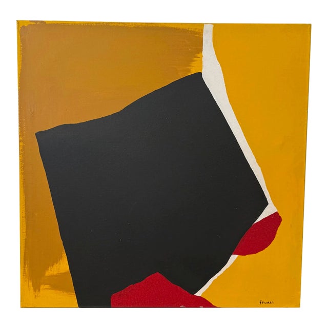 Late 20th Century Abstract Acrylic on Canvas Painting Signed Stuart For Sale