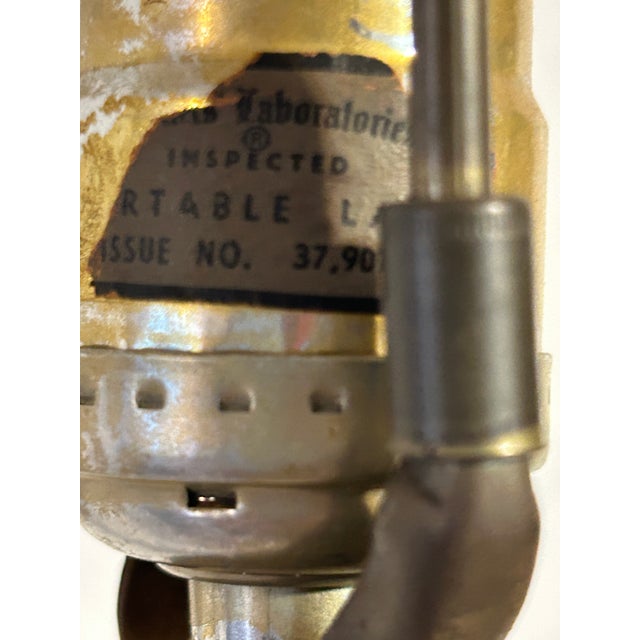 Wood Vintage Mid-Century Teak and Stone Table Lamp With Underwriters Laboratories Label For Sale - Image 7 of 7