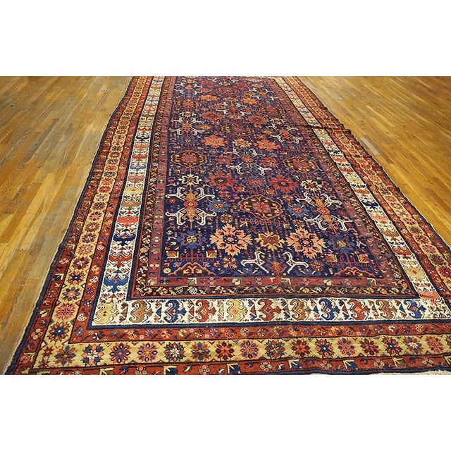 Textile Wonderful Navy Blue and Red Color With Medallion Pattern Antique N W Persian Rug For Sale - Image 7 of 7