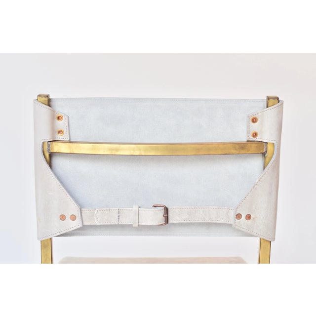Not Yet Made - Made To Order Grey and Brass Memento Chair by Jesse Sanderson For Sale - Image 5 of 7