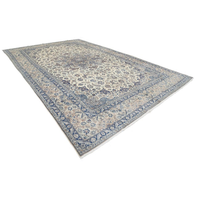 Pasargad DC Fine Hand Knotted Silk & Wool Nain For Sale - Image 4 of 4