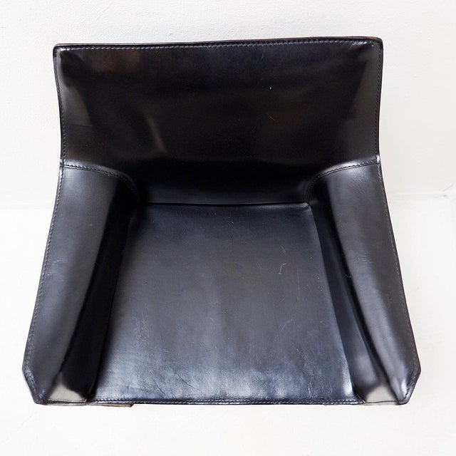 Black Vintage Cab 413 Chairs by Mario Bellini for Cassina, 1970s, Set of 4 For Sale - Image 8 of 16