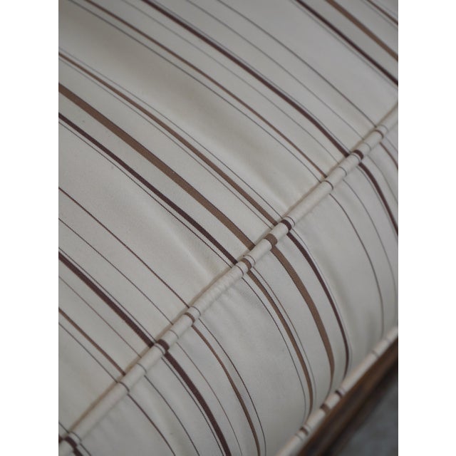 Ethan Allen French Louis XVI Style Mahogany Upholstered Large Sofa For Sale - Image 9 of 18